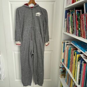 Roots Cabin Onesie Charcoal Kids One Piece Footie